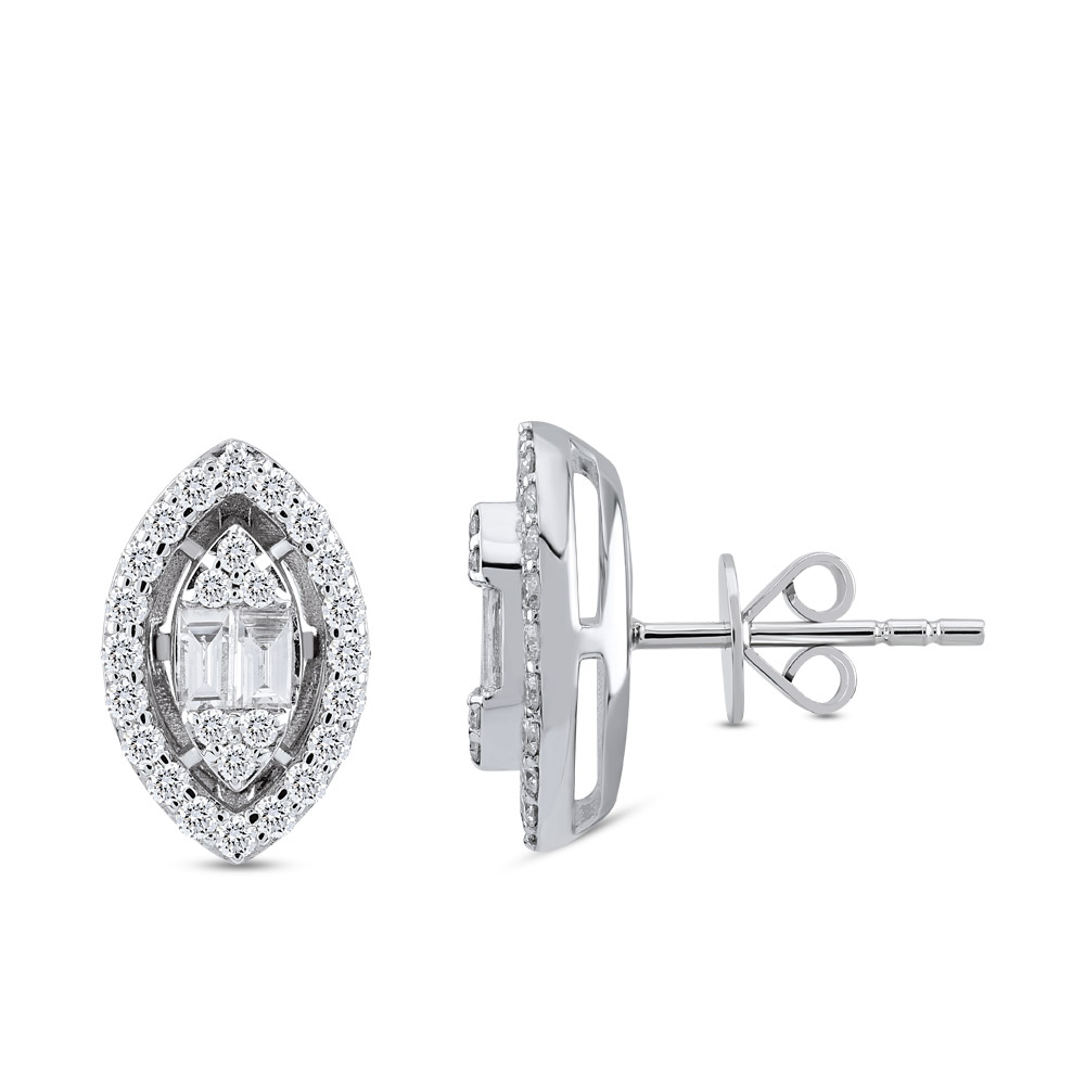 0,69ct Baguette Diamond Earrings